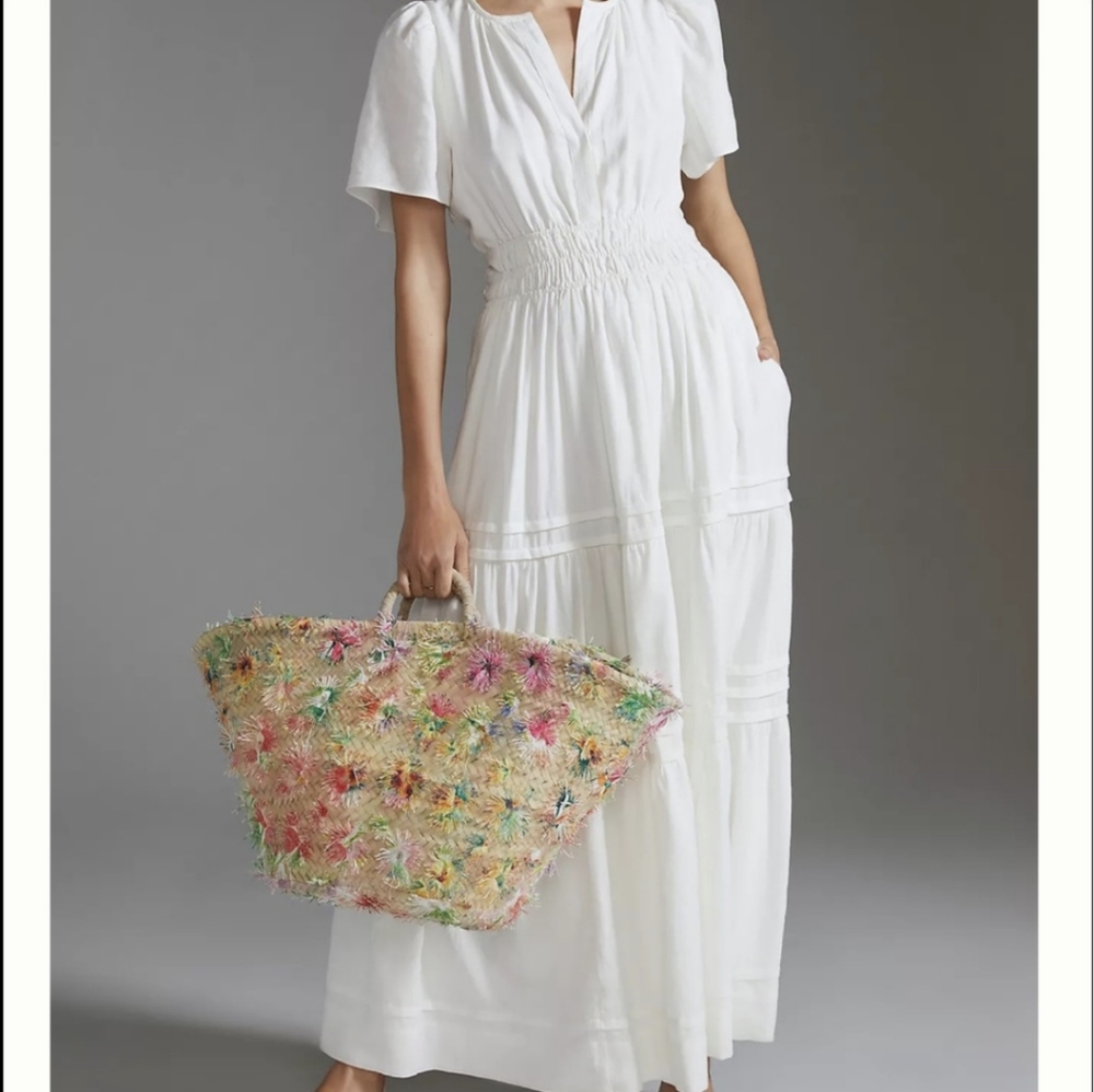 NWT Anthropologie Somerset linen maxi dress XXS